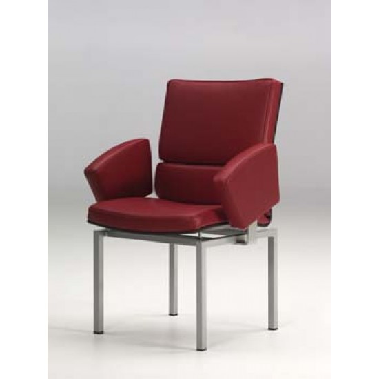 tweedehands - gebruikt - refurbished Sicame Essential eetkamerstoel 4poot rood leer 4-poot stoelen