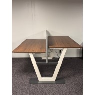 Vepa Parq duo sit-stand desk white walnut 160x80